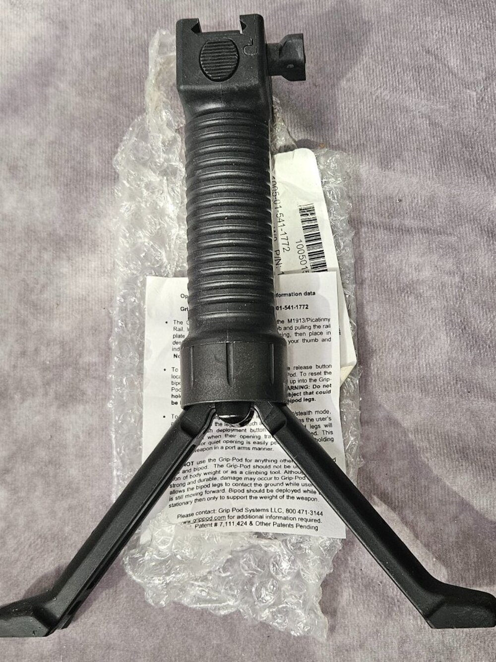 Grip Pod Systems G.P.S. Black Picatinny Bi-Pod, New